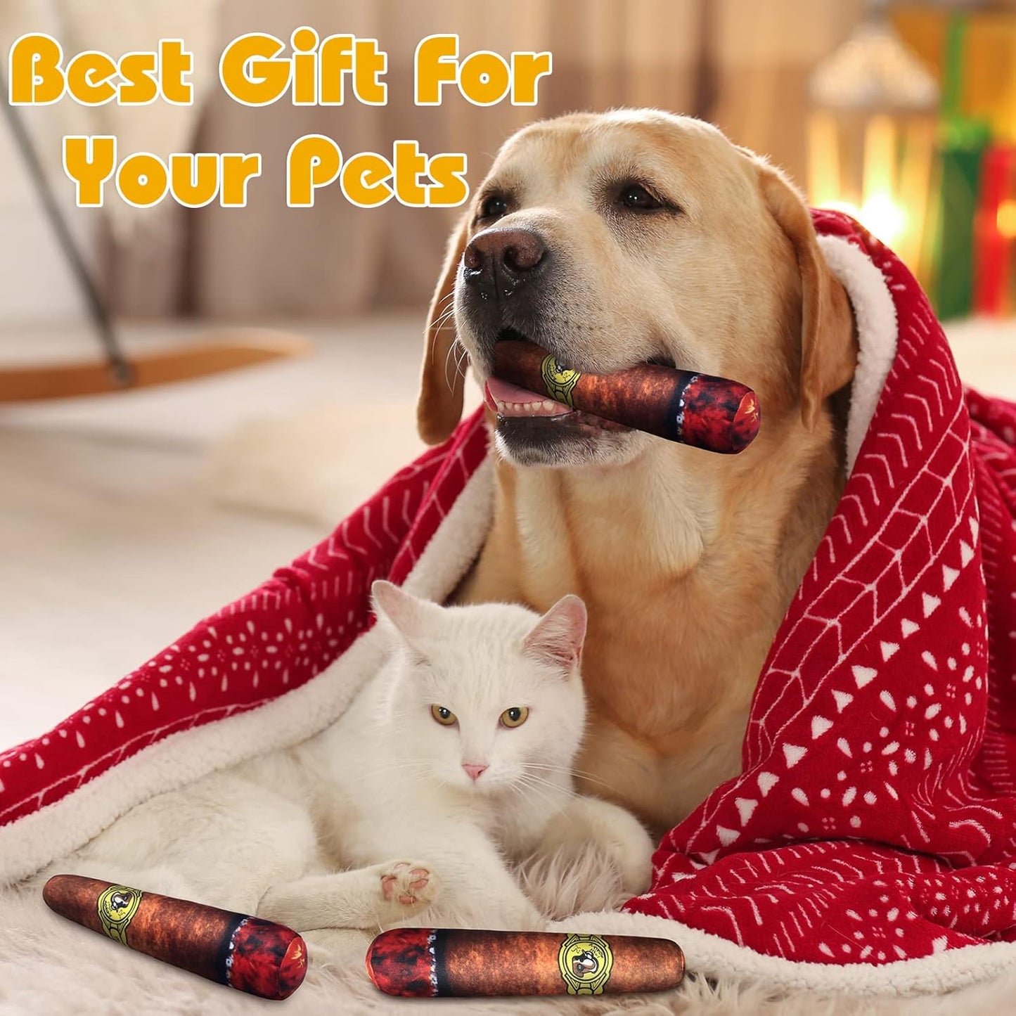 RICPIND® Fake Cigar Plush Chew Dog Toy