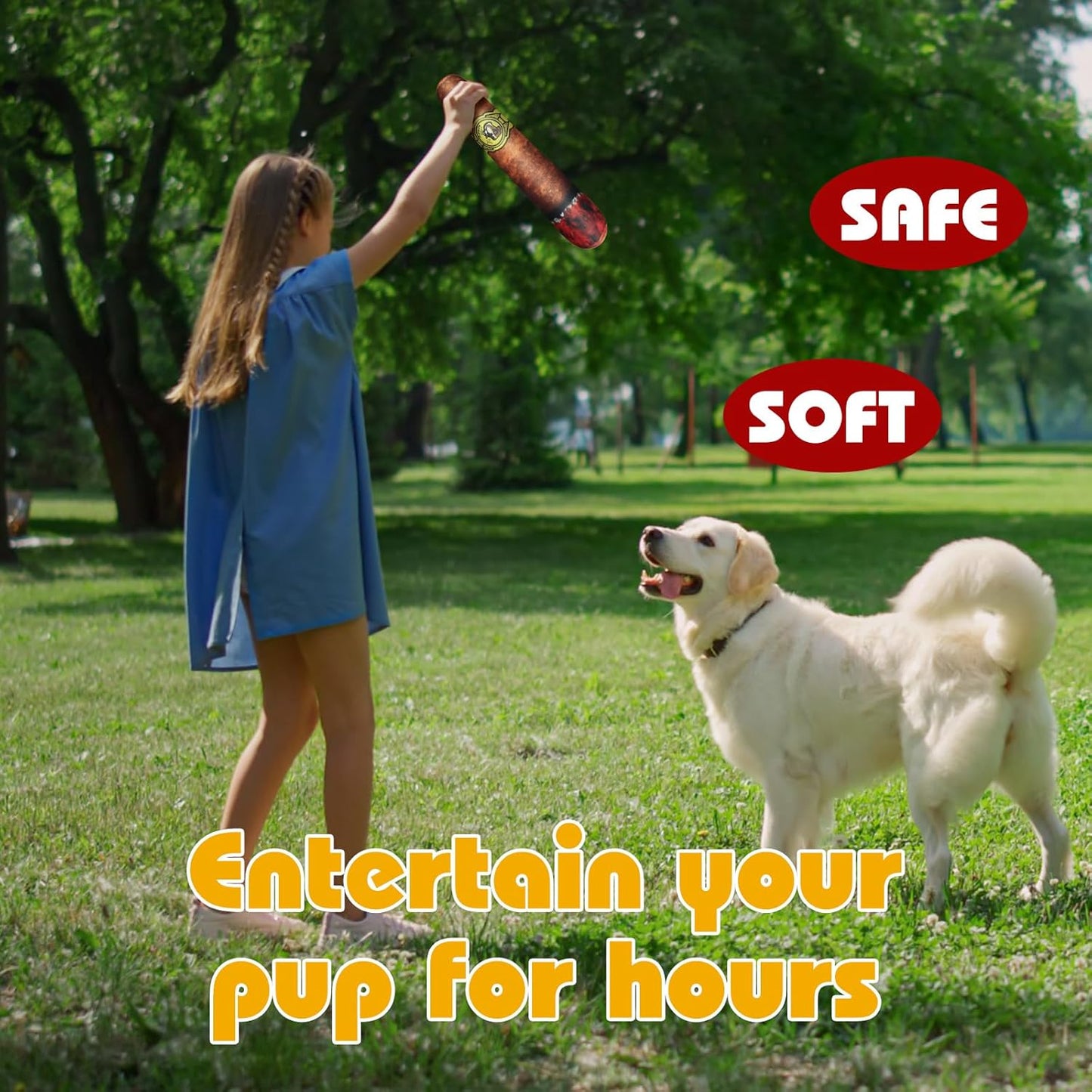 RICPIND® Fake Cigar Plush Chew Dog Toy