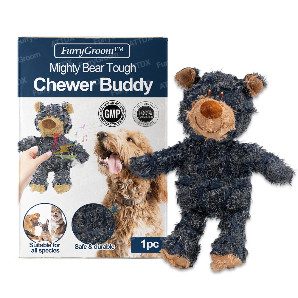 FurryGroom™ Mighty Bear Tough Chewer Buddy