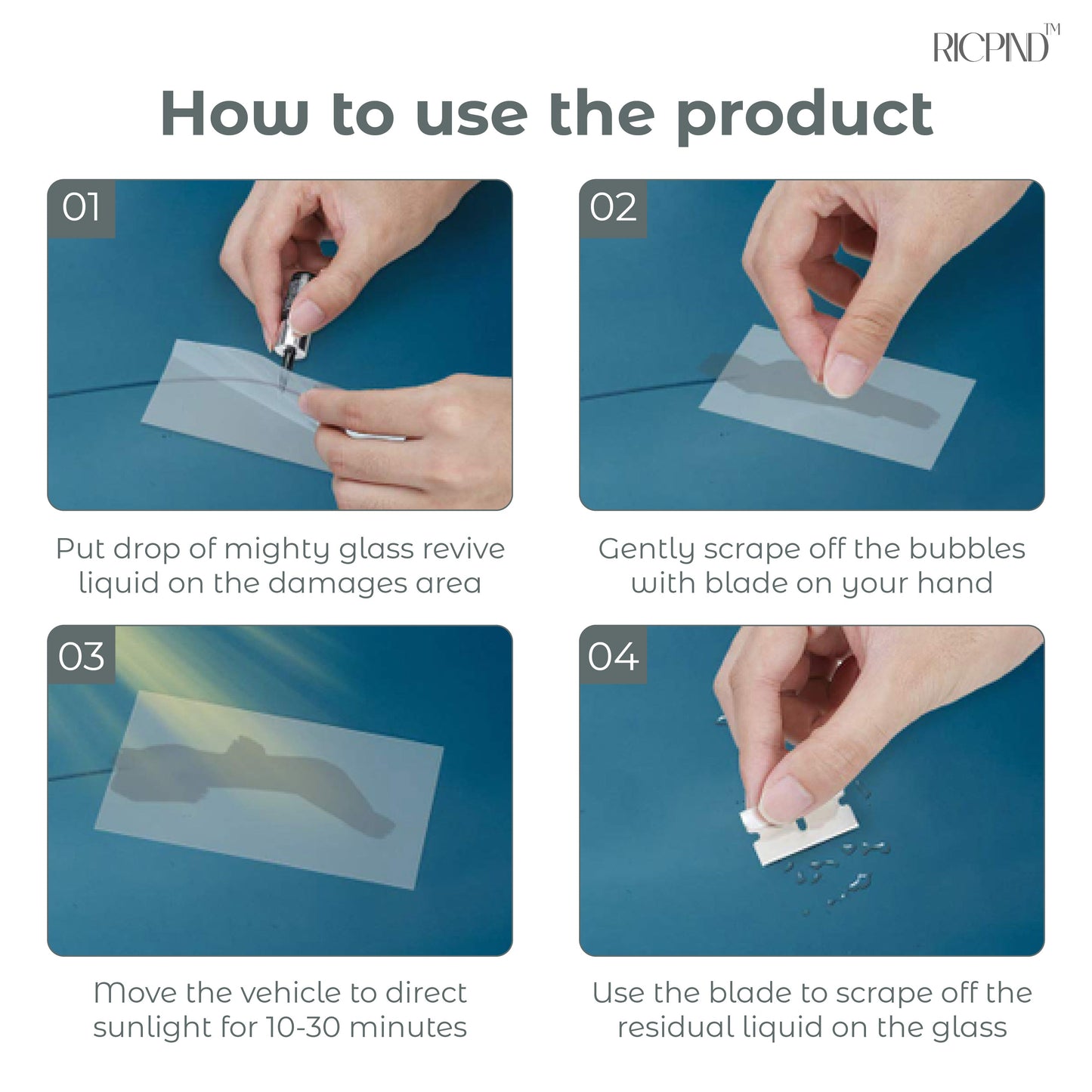 RICPIND™ Mighty Glass Revive Windshield Repair Kit