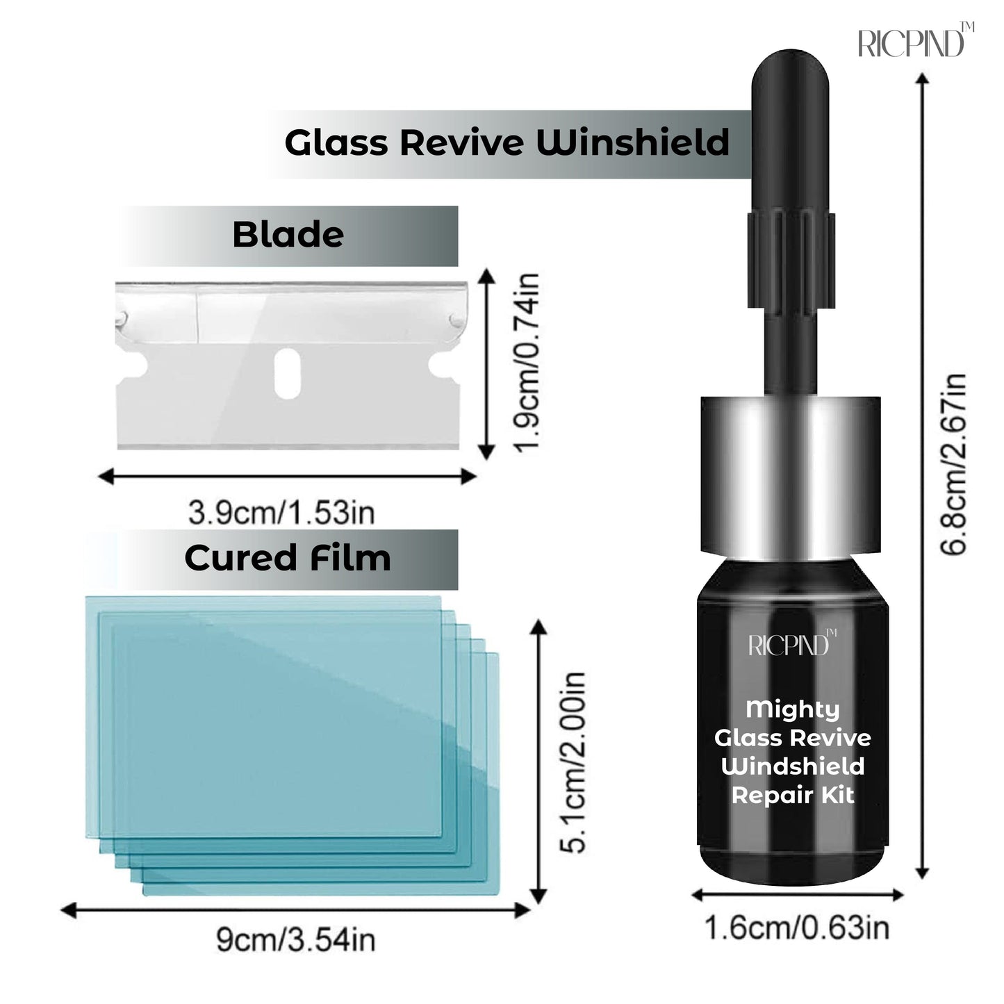 RICPIND™ Mighty Glass Revive Windshield Repair Kit