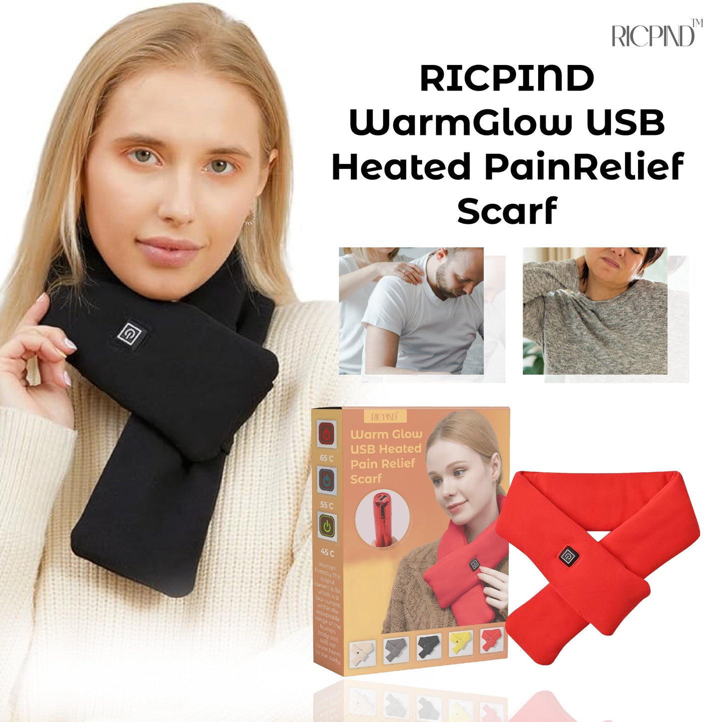 Warm Glow USB Heated Pain Relief Scarf