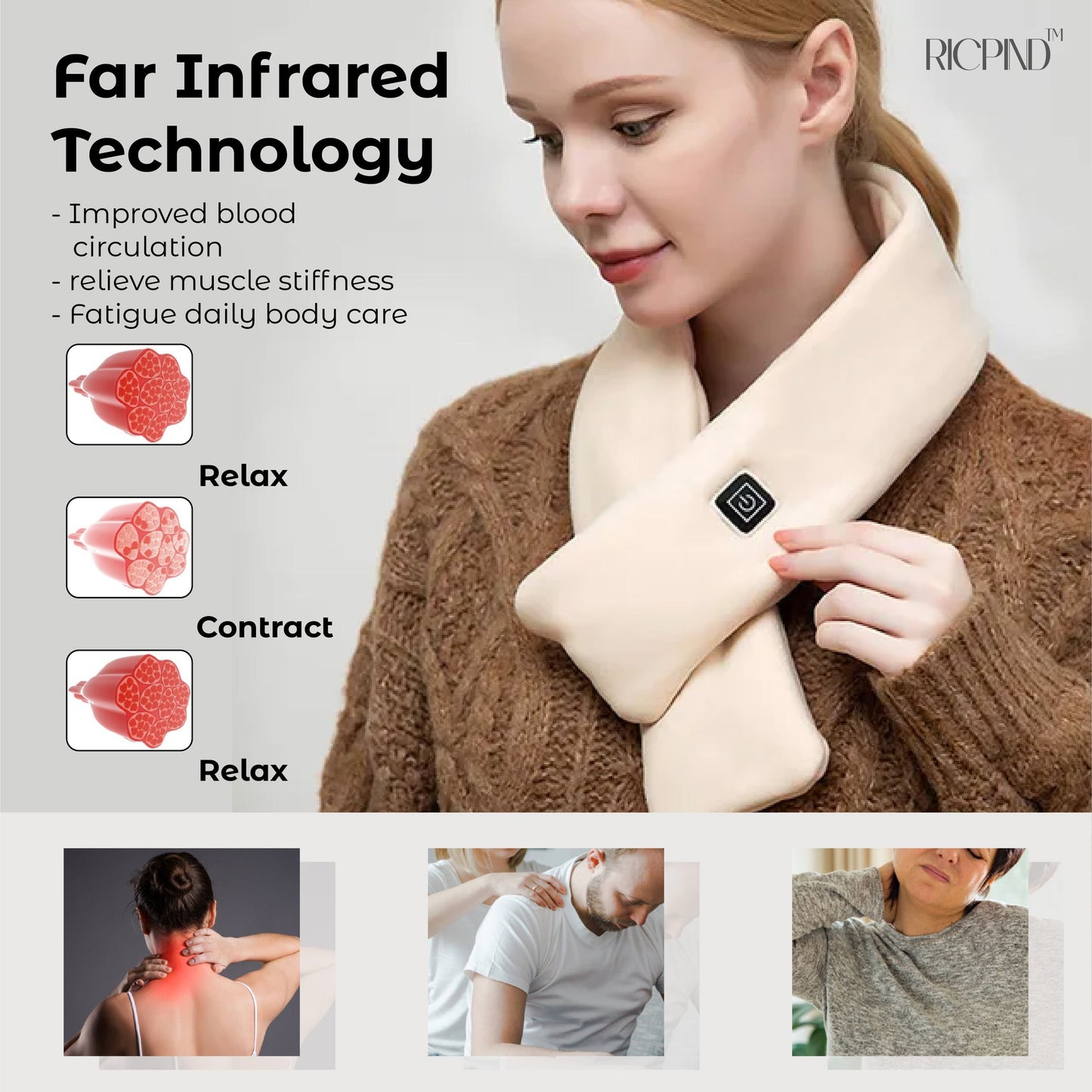 Warm Glow USB Heated Pain Relief Scarf