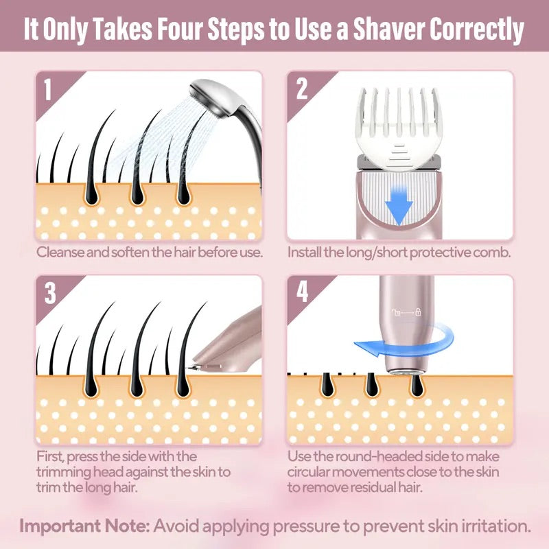 RICPIND® SilkyGlide DualHead Rechargeable Shaver
