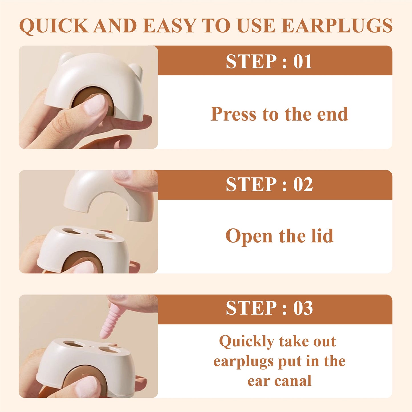 SonuFit™ Silent Fit Press type Ergonomic Earplugs