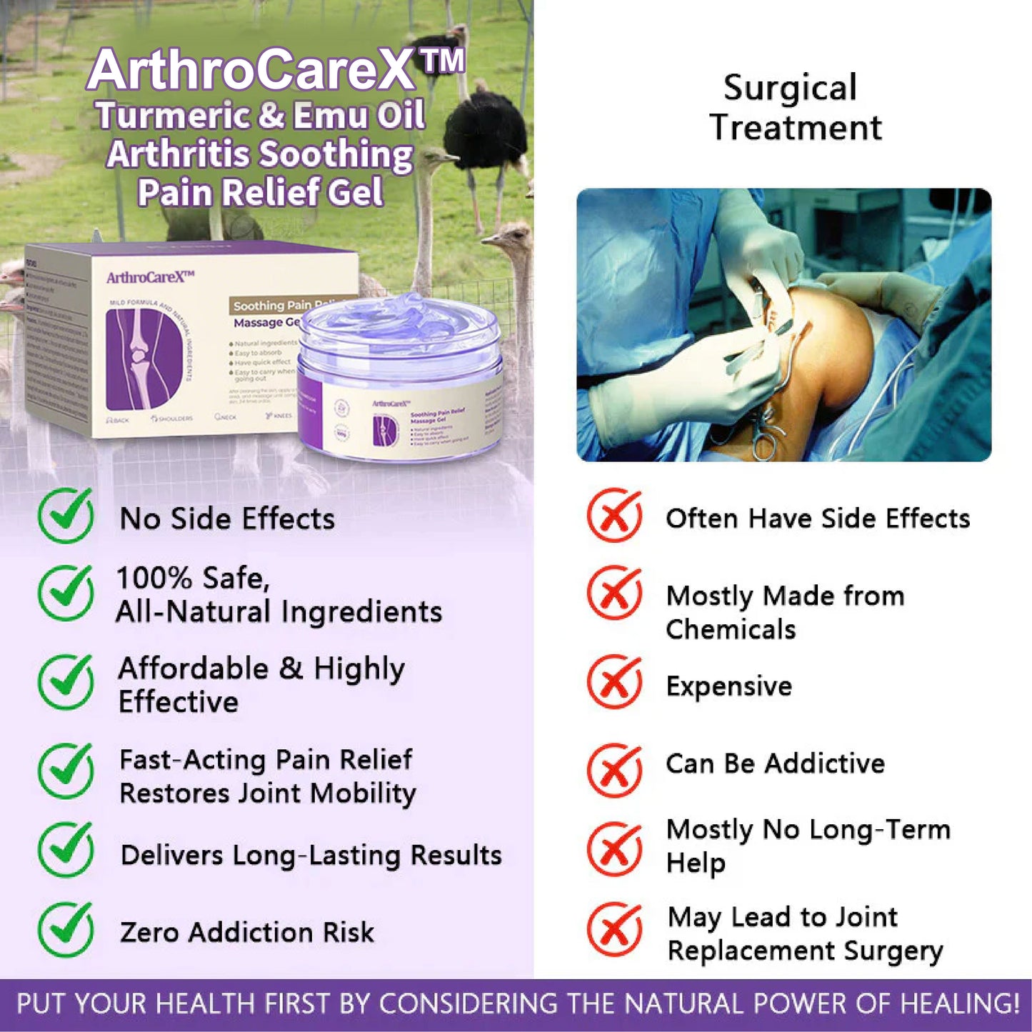 ArthroCareX™ Turmeric Emu Oil Arthritis Soothing Pain Relief Gel