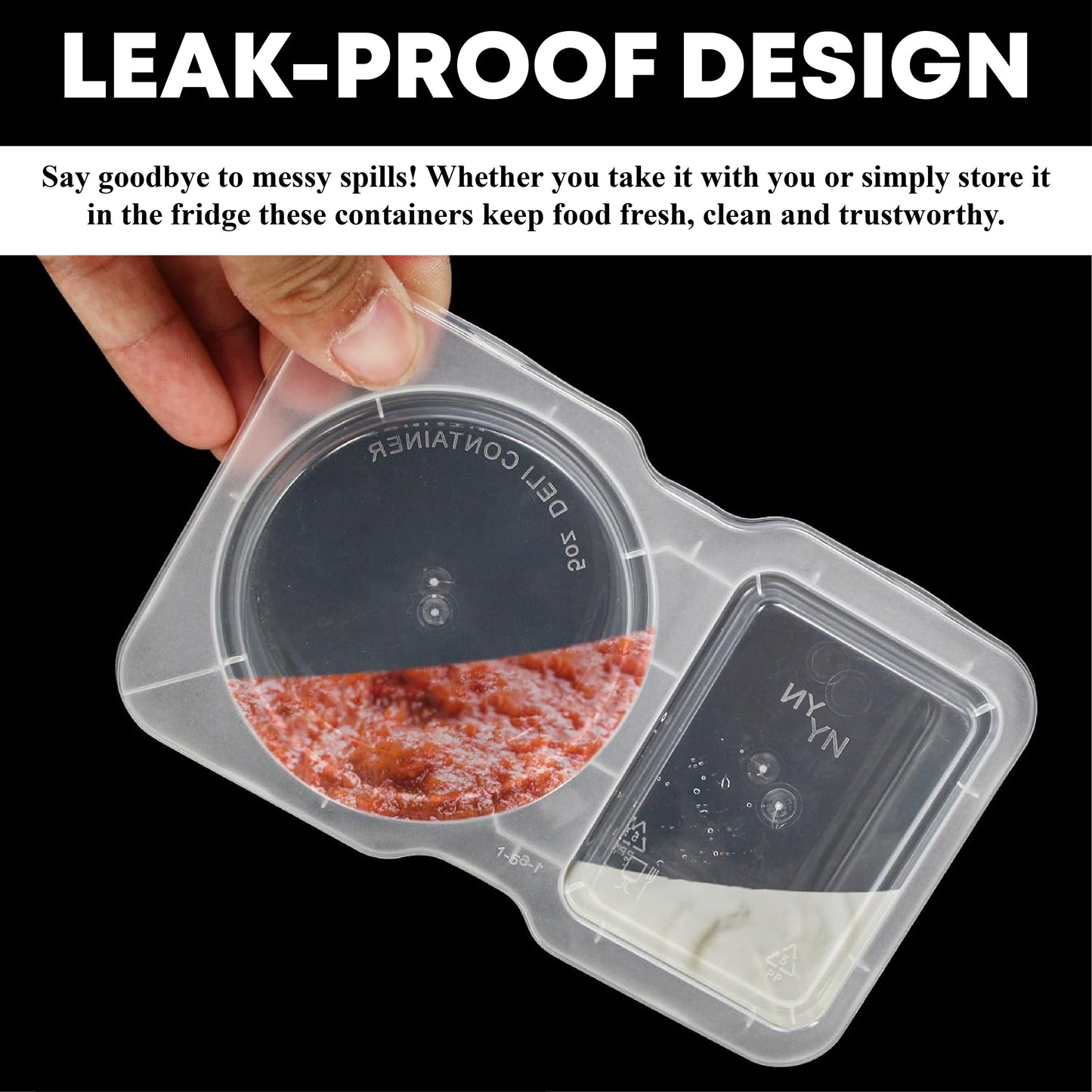 KitchenHarbor™ Disposable Dual-Dish Snack Containers