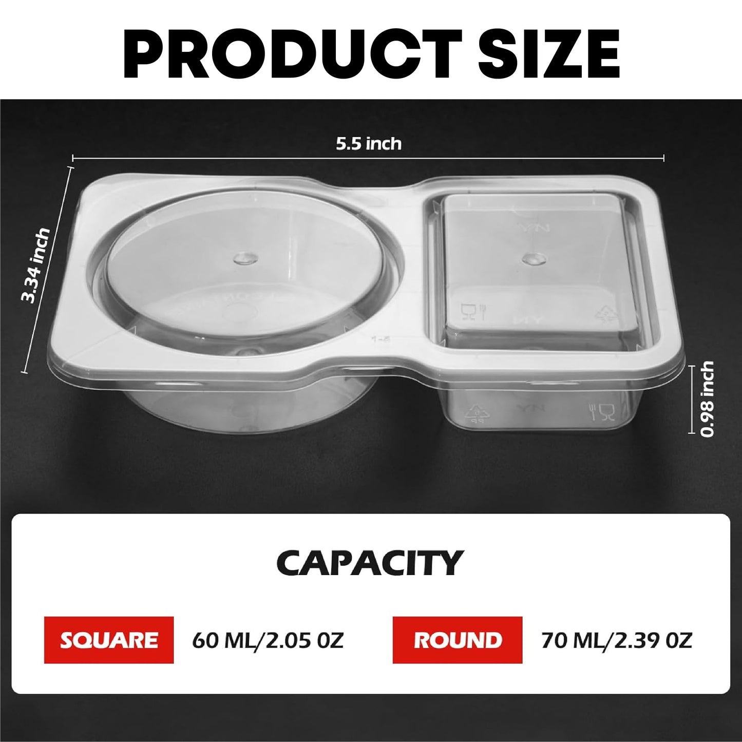 KitchenHarbor™ Disposable Dual-Dish Snack Containers