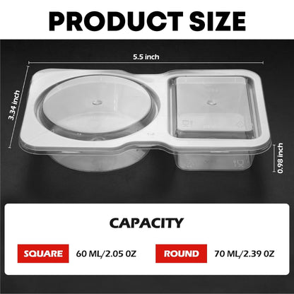 KitchenHarbor™ Disposable Dual-Dish Snack Containers