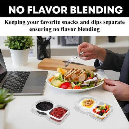 KitchenHarbor™ Disposable Dual-Dish Snack Containers