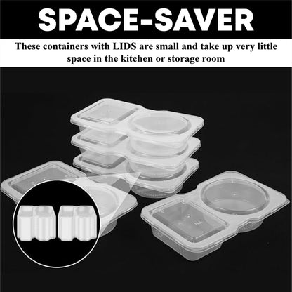 KitchenHarbor™ Disposable Dual-Dish Snack Containers