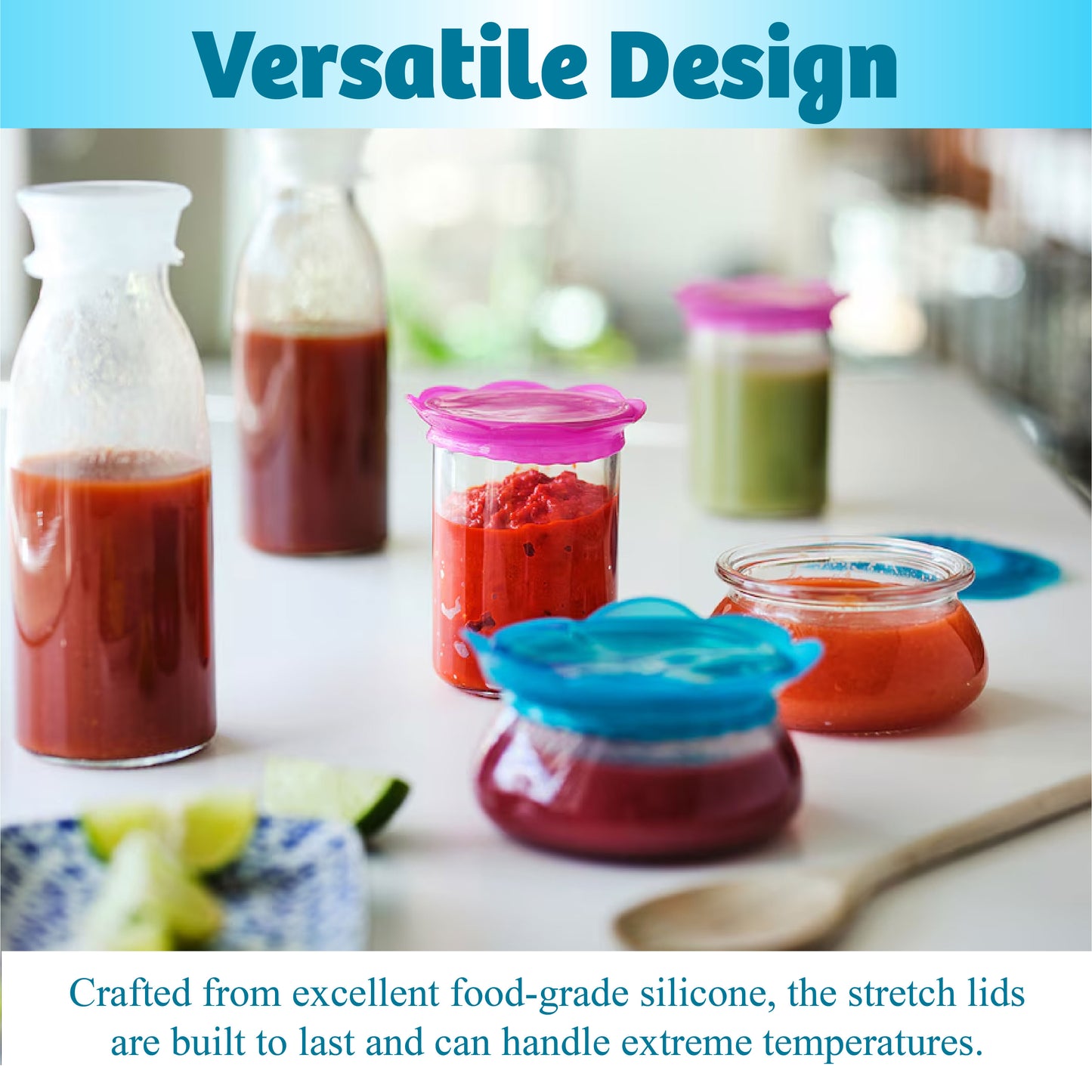 KitchenHarbor™ Food Petal Shaped Silicone Stretch Wrap