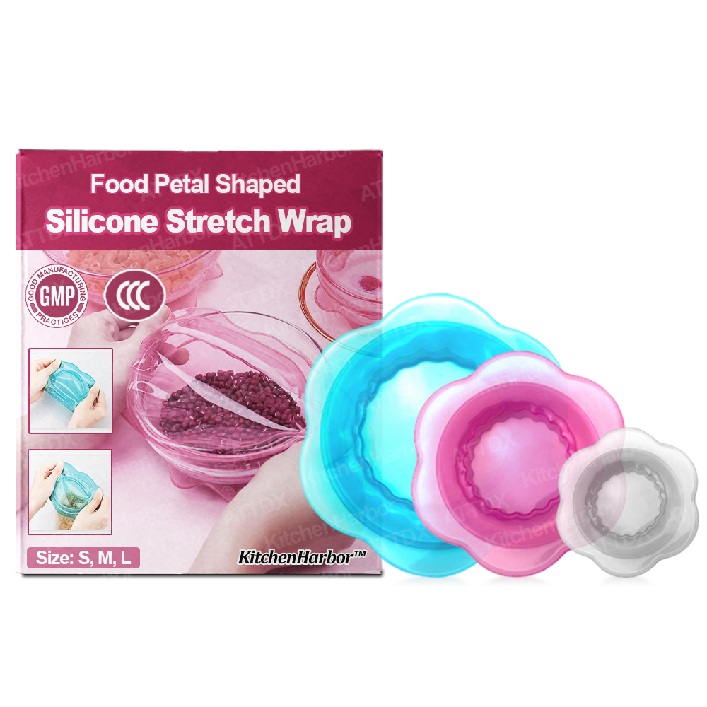 KitchenHarbor™ Food Petal Shaped Silicone Stretch Wrap