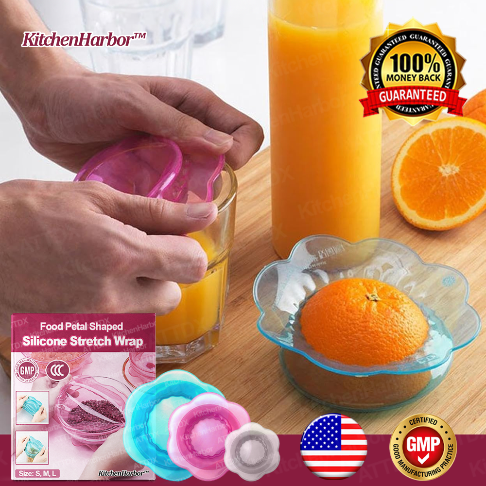 KitchenHarbor™ Food Petal Shaped Silicone Stretch Wrap