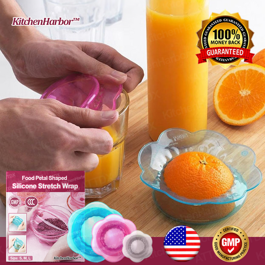 KitchenHarbor™ Food Petal Shaped Silicone Stretch Wrap