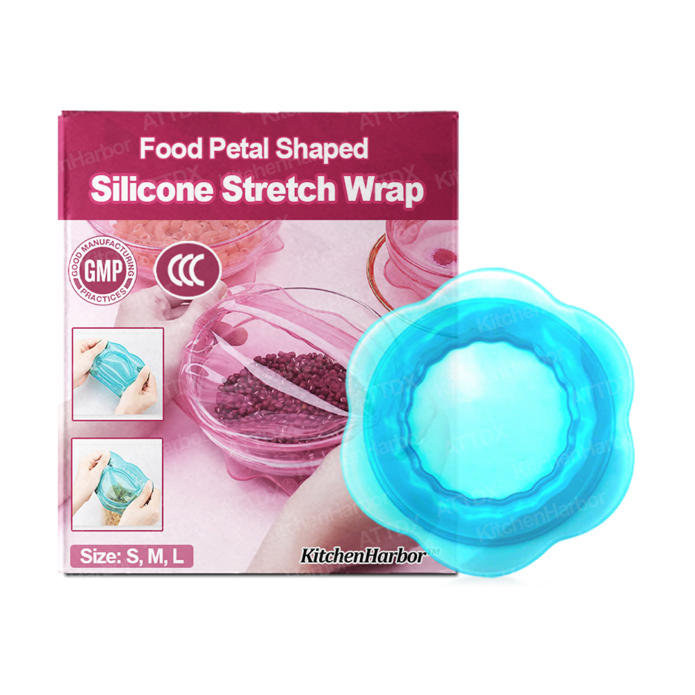 KitchenHarbor™ Food Petal Shaped Silicone Stretch Wrap