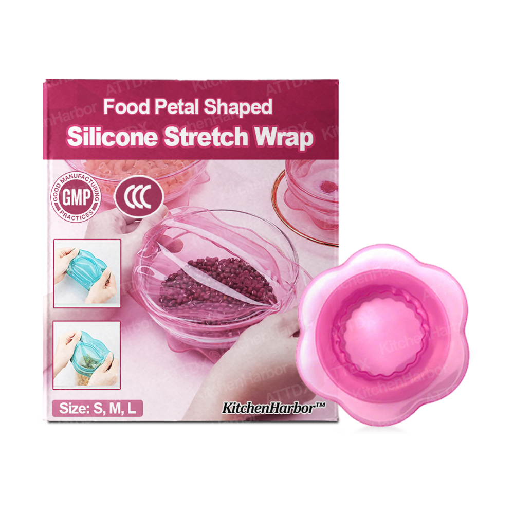 KitchenHarbor™ Food Petal Shaped Silicone Stretch Wrap