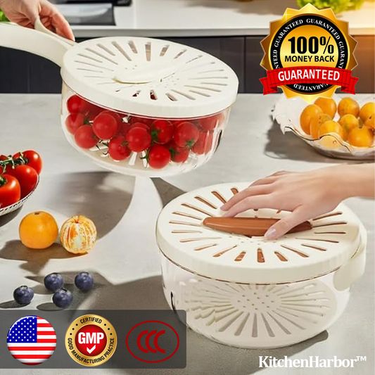 KitchenHarbor™ Multi-Functional Rinse and Store Basket