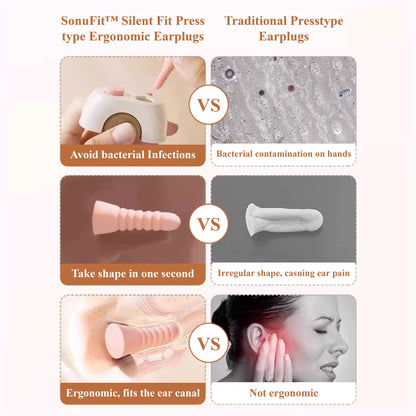 SonuFit™ Silent Fit Press type Ergonomic Earplugs