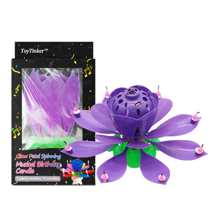 2025🎂 ToyTinker™ Glow Petal Spinning Musical Birthday Candle