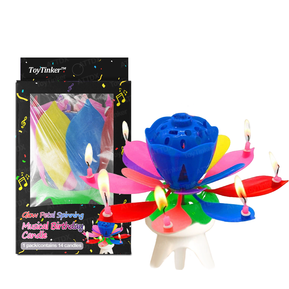 2025🎂 ToyTinker™ Glow Petal Spinning Musical Birthday Candle