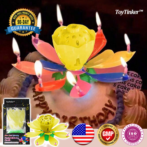 2025🎂 ToyTinker™ Glow Petal Spinning Musical Birthday Candle