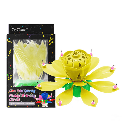 2025🎂 ToyTinker™ Glow Petal Spinning Musical Birthday Candle