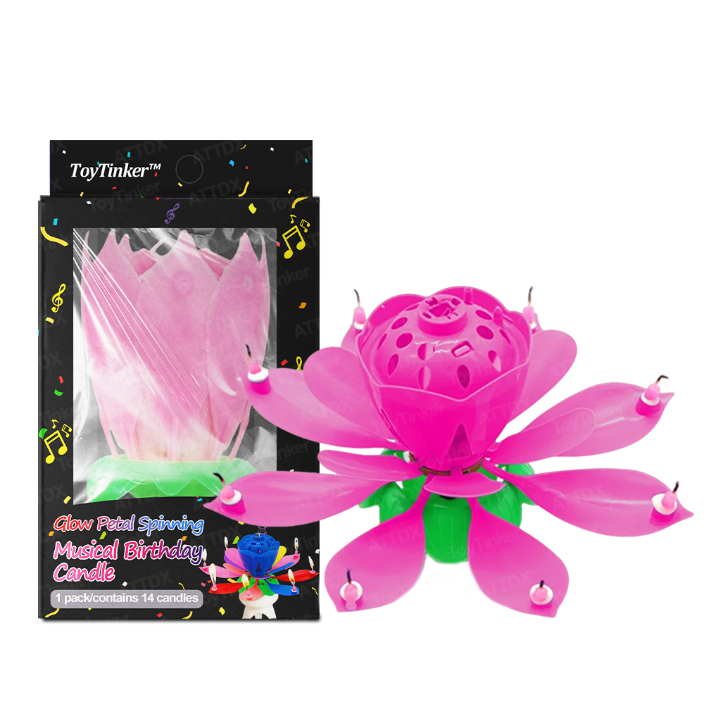 2025🎂 ToyTinker™ Glow Petal Spinning Musical Birthday Candle