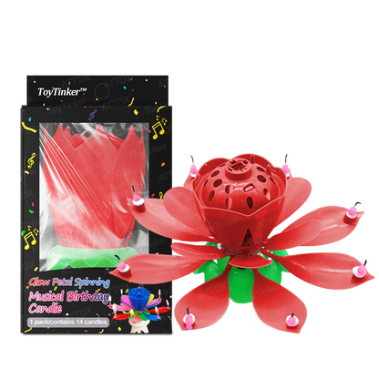 2025🎂 ToyTinker™ Glow Petal Spinning Musical Birthday Candle