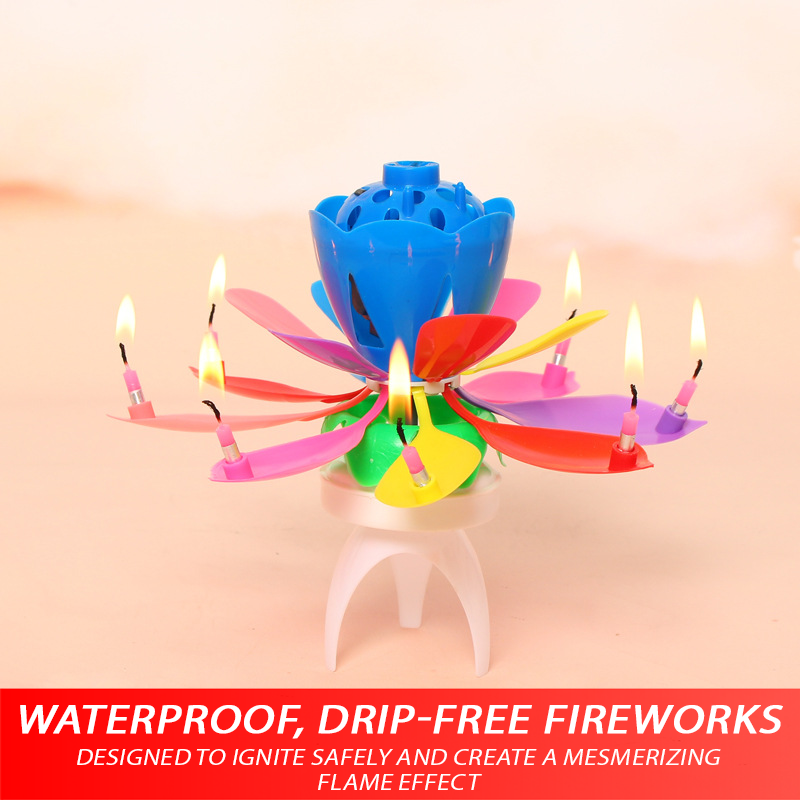 2025🎂 ToyTinker™ Glow Petal Spinning Musical Birthday Candle