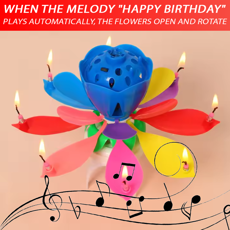 2025🎂 ToyTinker™ Glow Petal Spinning Musical Birthday Candle