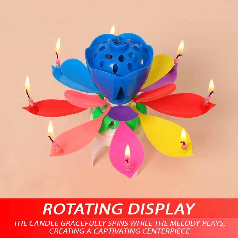 2025🎂 ToyTinker™ Glow Petal Spinning Musical Birthday Candle